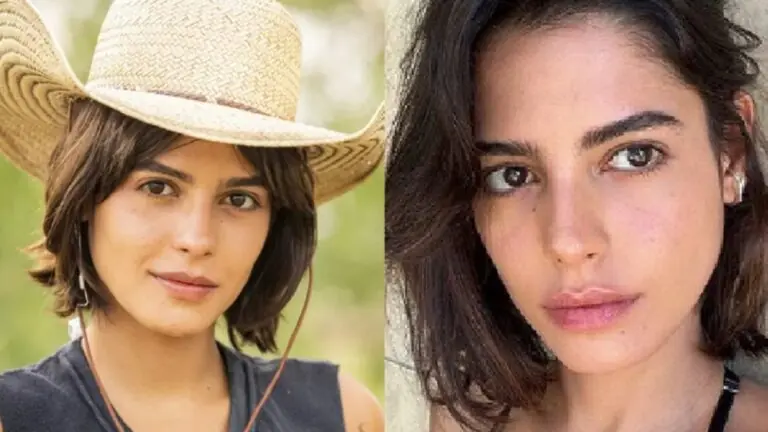 Julia Dalavia namorado em 2022; atriz vive Guta em Pantanal