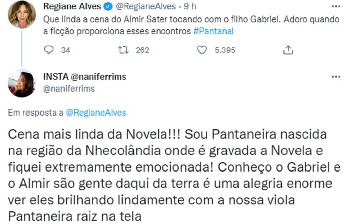 Almir Sater e seu filho na novela Pantanal