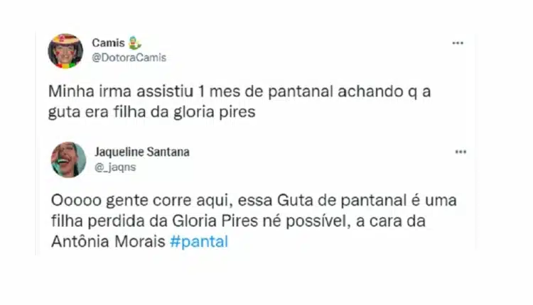guta da novela pantanal é filha de quem