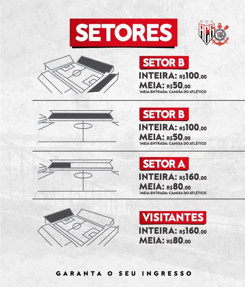 ingressos de Atlético Go x Corinthians