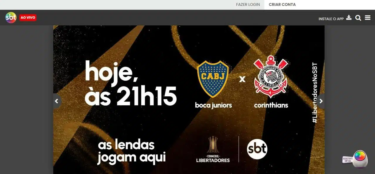 Jogo do Corinthians hoje vai passar no SBT