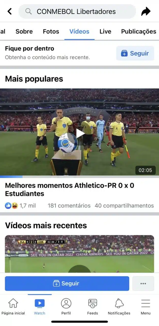 assistir jogo do Palmeiras ao vivo pelo Facebook