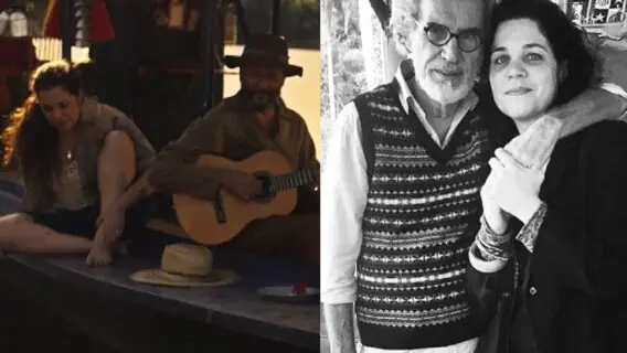 Maria Bruaca é filha de Renato Teixeira e cantarola canção do pai