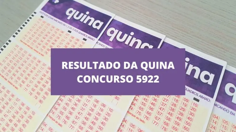 Resultado da Quina 5922 de hoje, sexta-feira (12/08/2022)