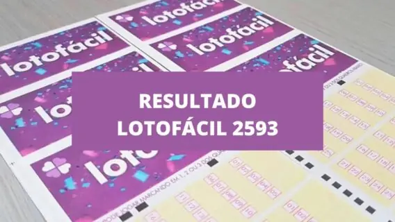 Resultado da Lotofácil 2593 de hoje, segunda-feira (8/8)