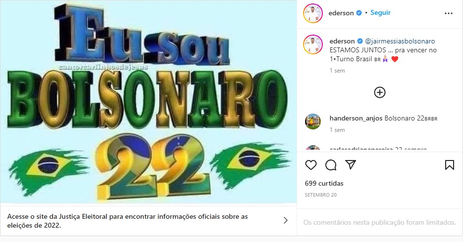 jogadores que apoiam Bolsonaro