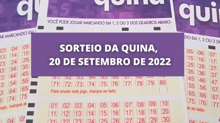 Resultado da Quina concurso 5954 de hoje, terça – 20/09/2022