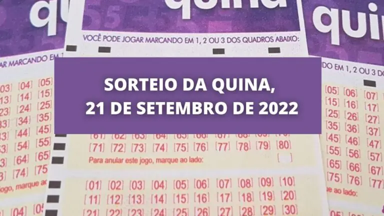 Resultado da Quina concurso 5955 de hoje, quarta – 21/09/2022