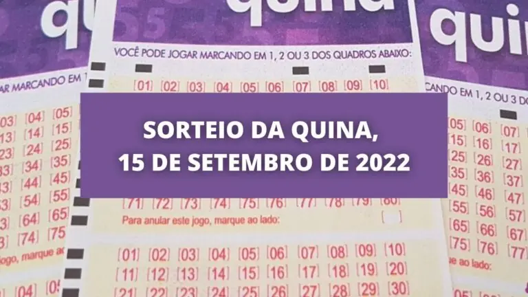 Resultado da Quina concurso 5950 de hoje, quinta – 15/09/2022