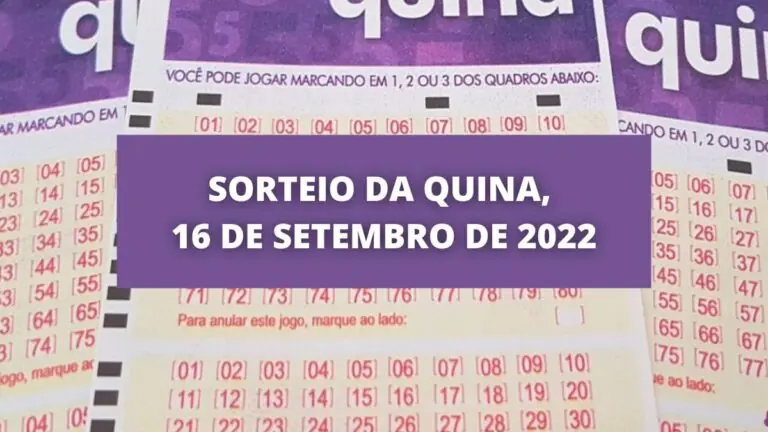 Resultado da Quina concurso 5951 de hoje, sexta – 16/09/2022