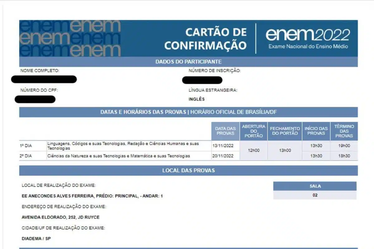 Como saber o local de prova do Enem 2022