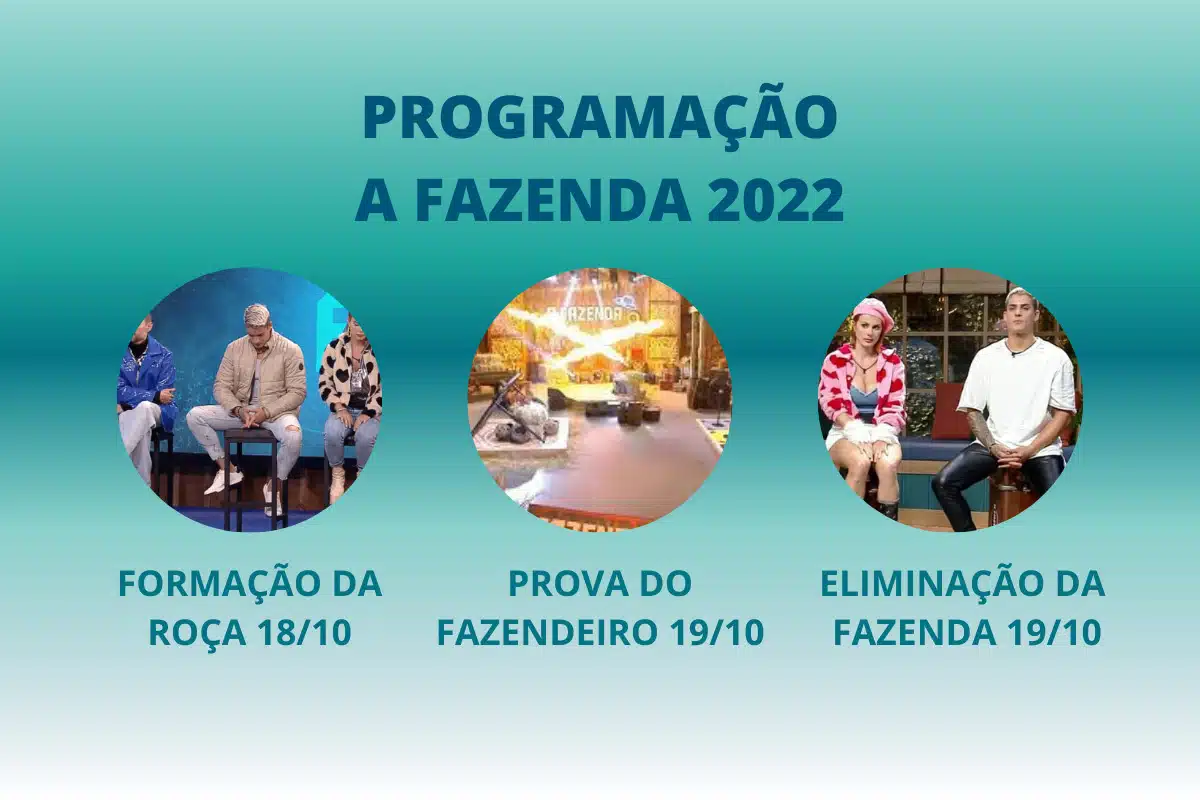 Programação da semana de A Fazenda 2022