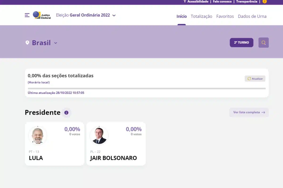 que horas começa a apuração