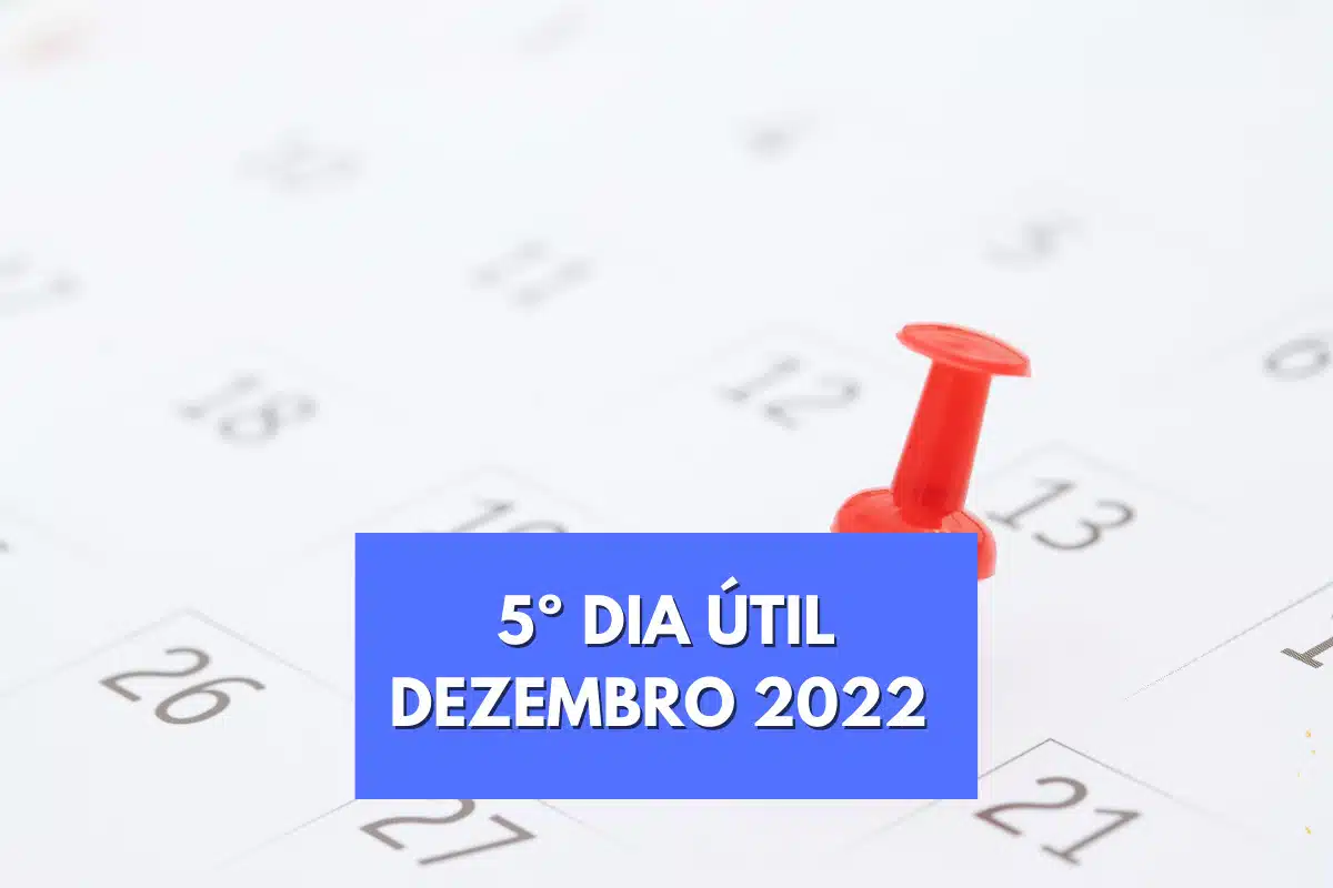 Imagem de calendário do Quinto dia útil de dezembro