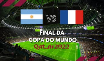 Imagem de texto sobre final da Copa do Mundo 2022 co, França e Argentina