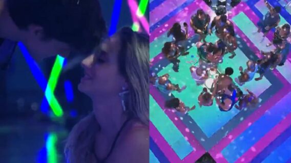 1ª Festa do BBB 23 tem beijos e até edredom