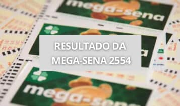 Imagem mostra o resultado da Mega-Sena 2554