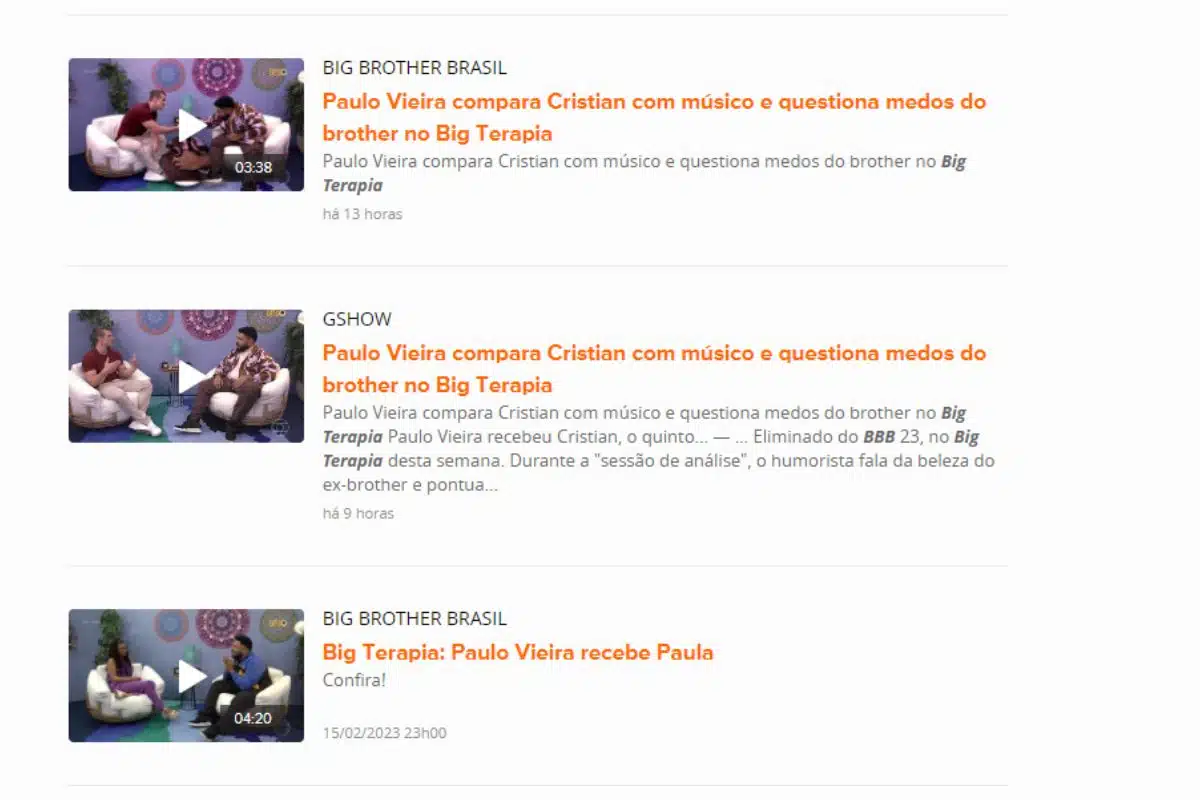 página do Gshow