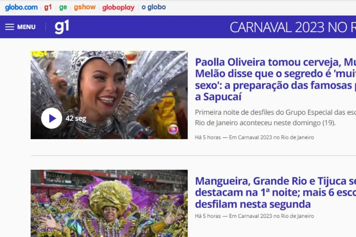 página do G1