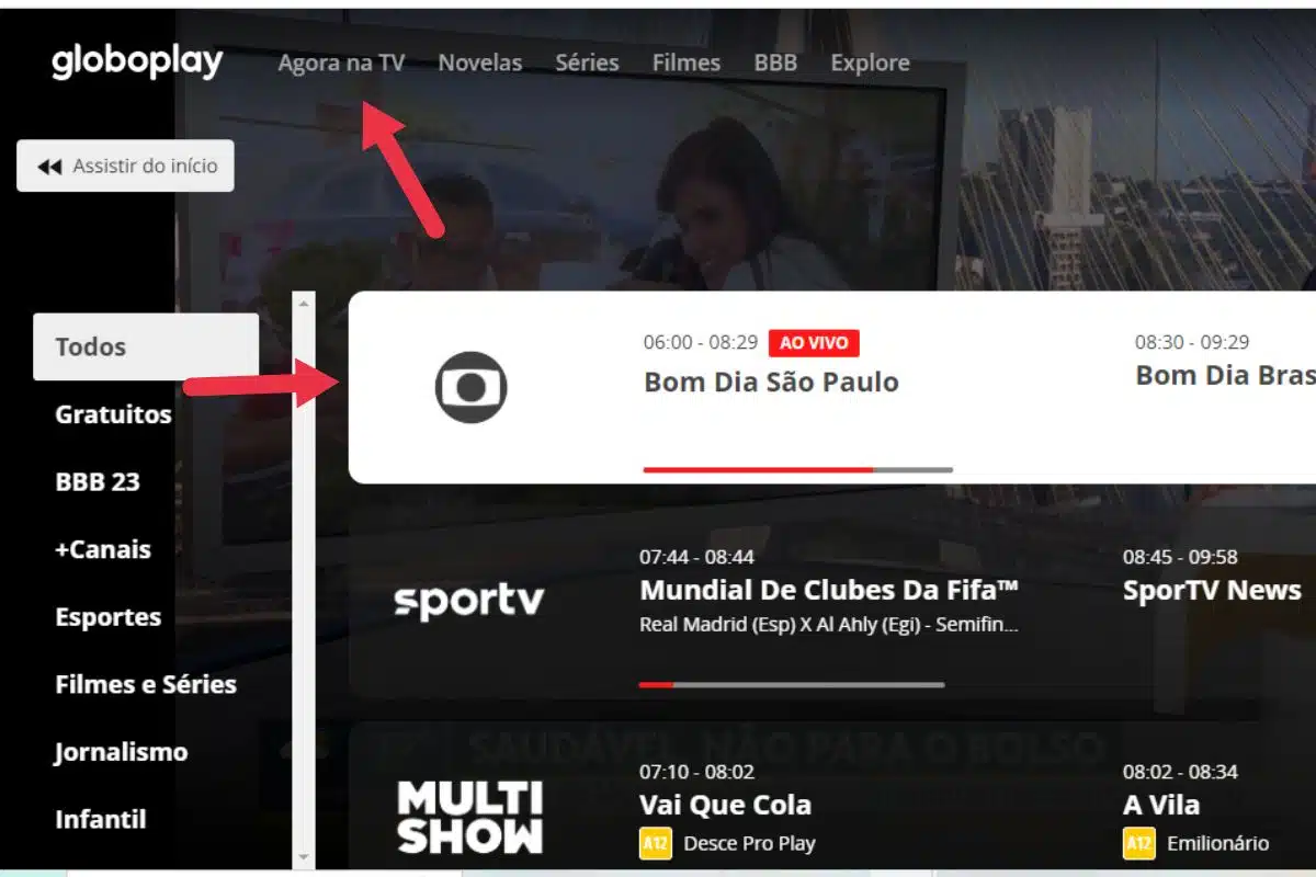 aba ao vivo da Globoplay