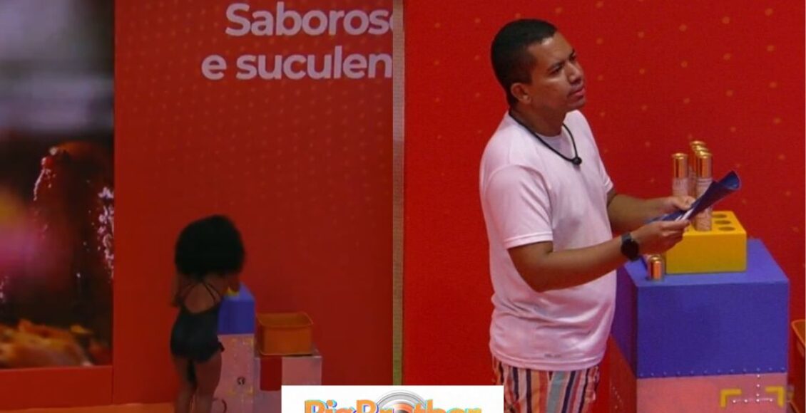 Marvvila e Bruno pegando a consequência da prova do líder