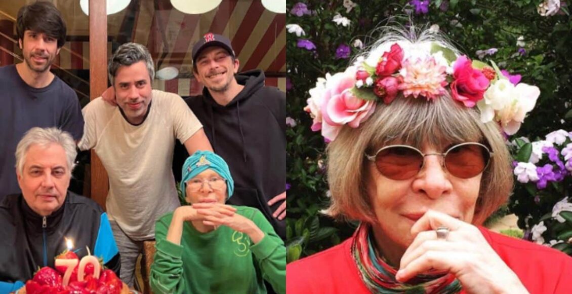 aparece na imagem os filhos de rita lee com os pais