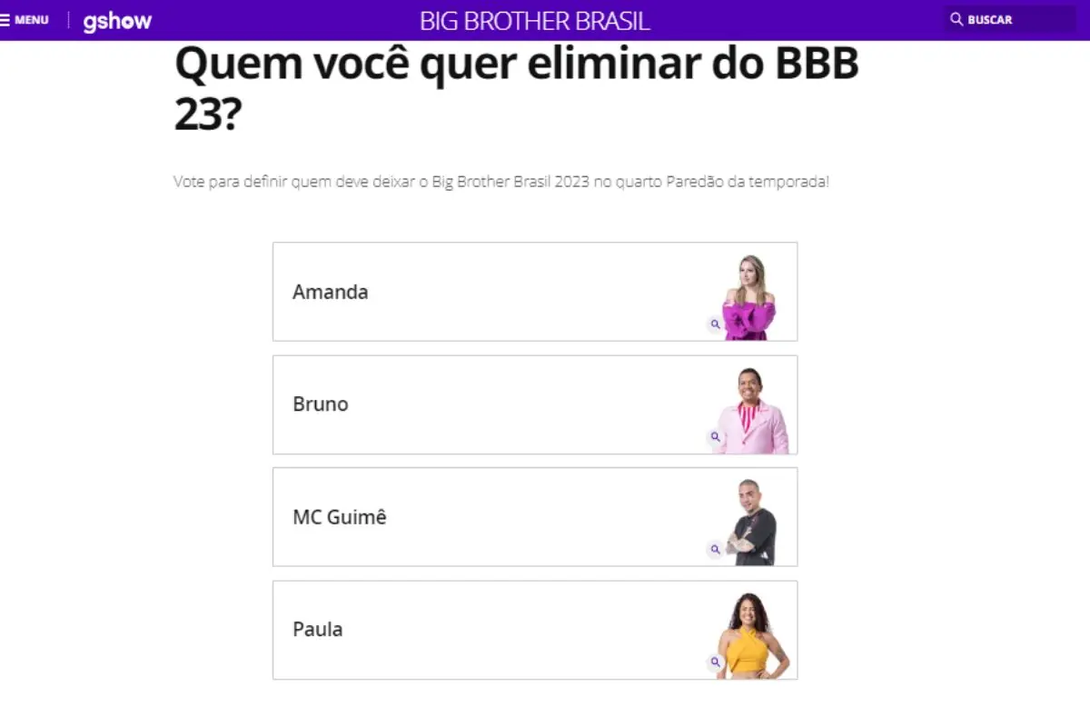 votação no gshow