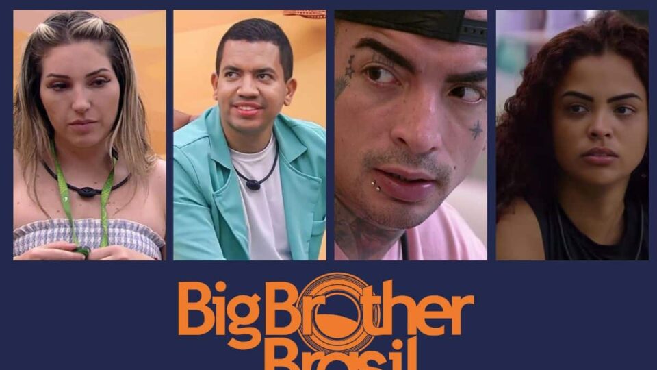 Bruno, na segunda posição da foto é quem está na frente para sair do BBB 23