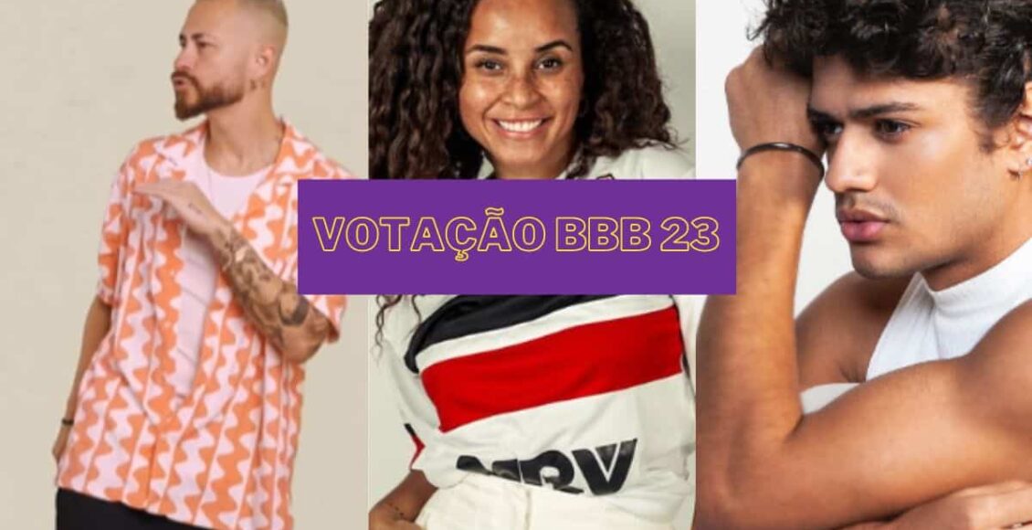 Como está a votação do BBB 23 entre Fred, Domitila e Gabriel que estão na imagem