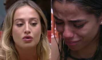 na imagem, bruna que terá um veto e key alves que já está fora da prova do líder