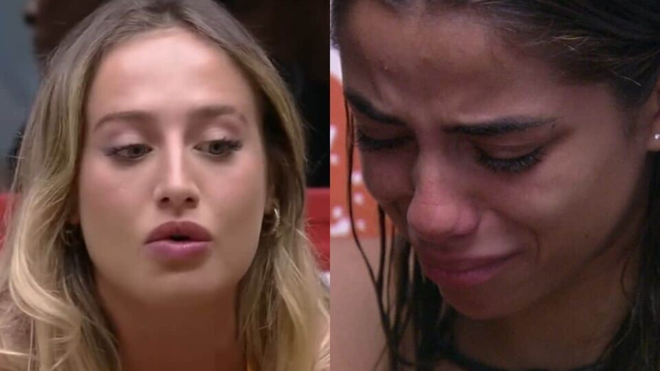 na imagem, bruna que terá um veto e key alves que já está fora da prova do líder