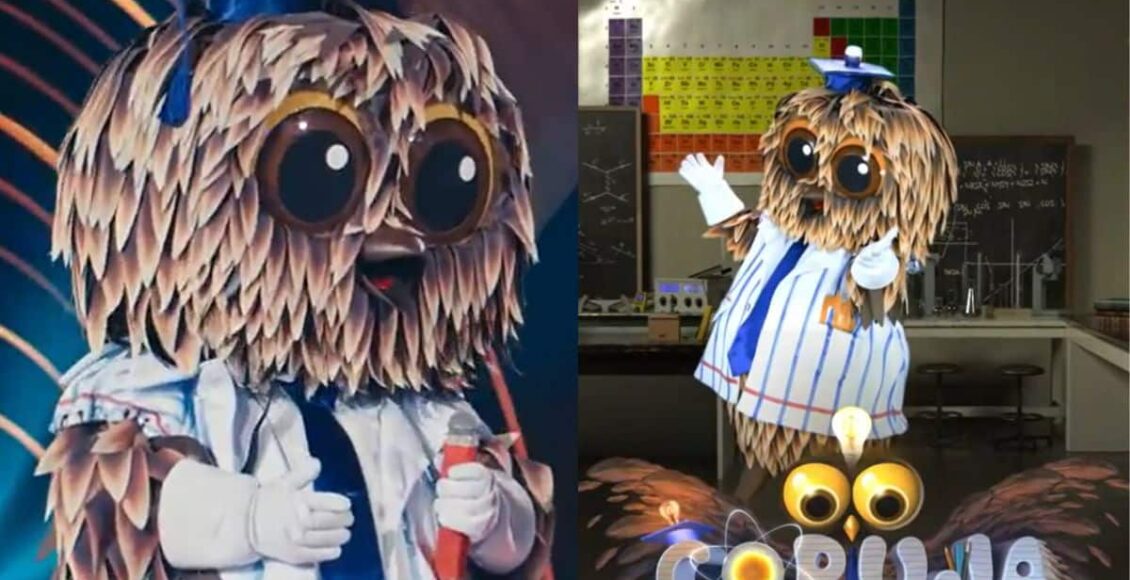 Na imagem a coruja do masked singer brasil 2023