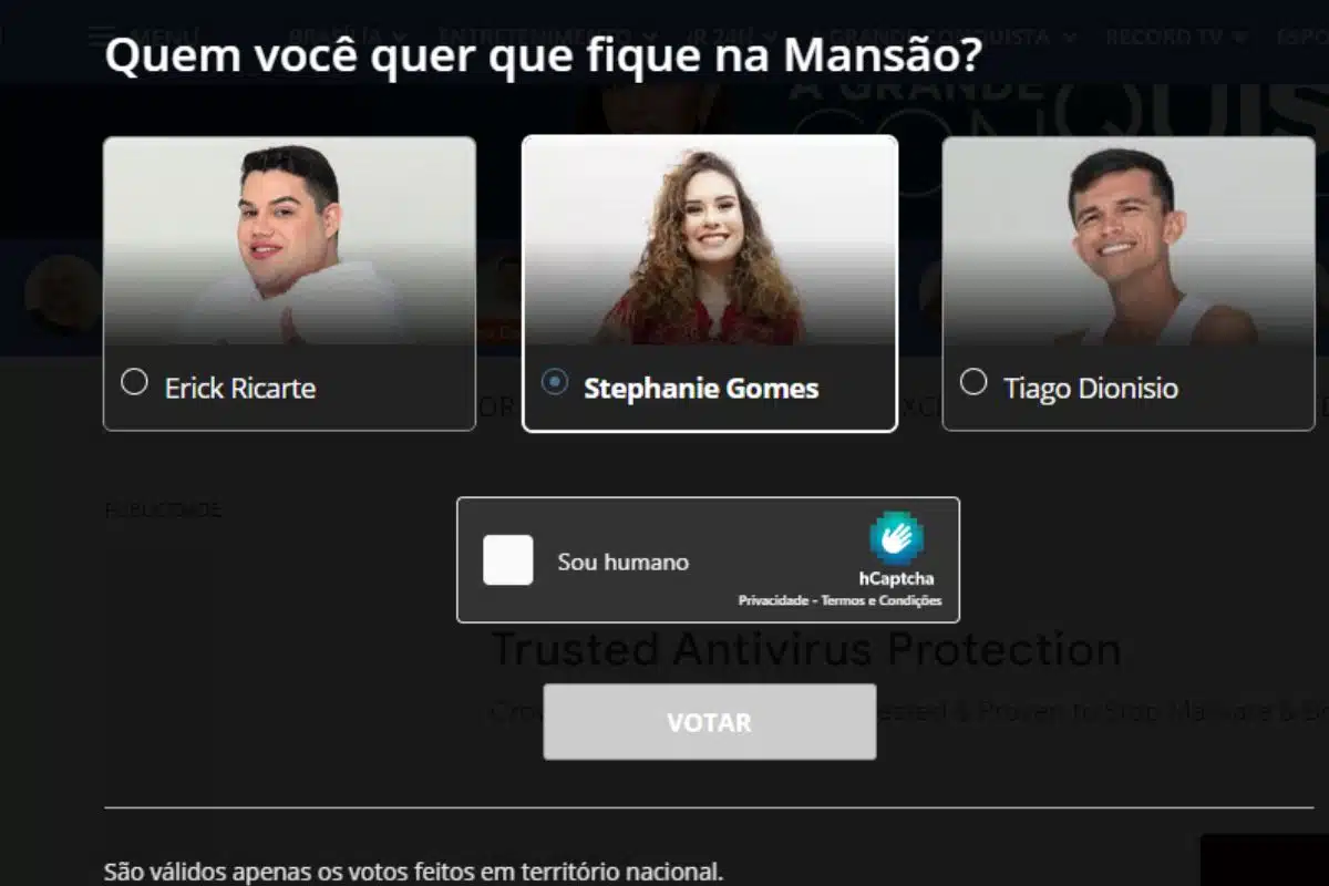 votação no r7