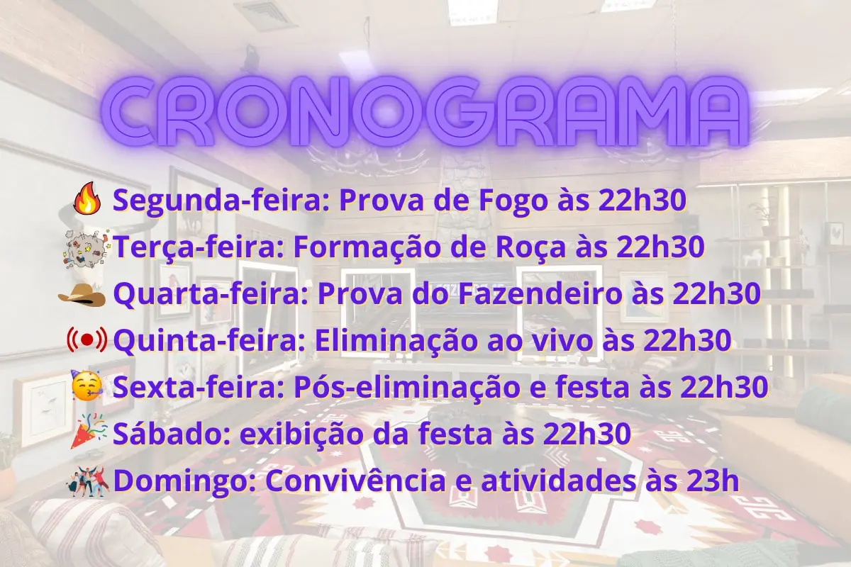 a fazenda 15 programação