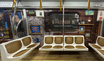 Fotos: Metrô de SP ganha vagão temático de A Fazenda 15