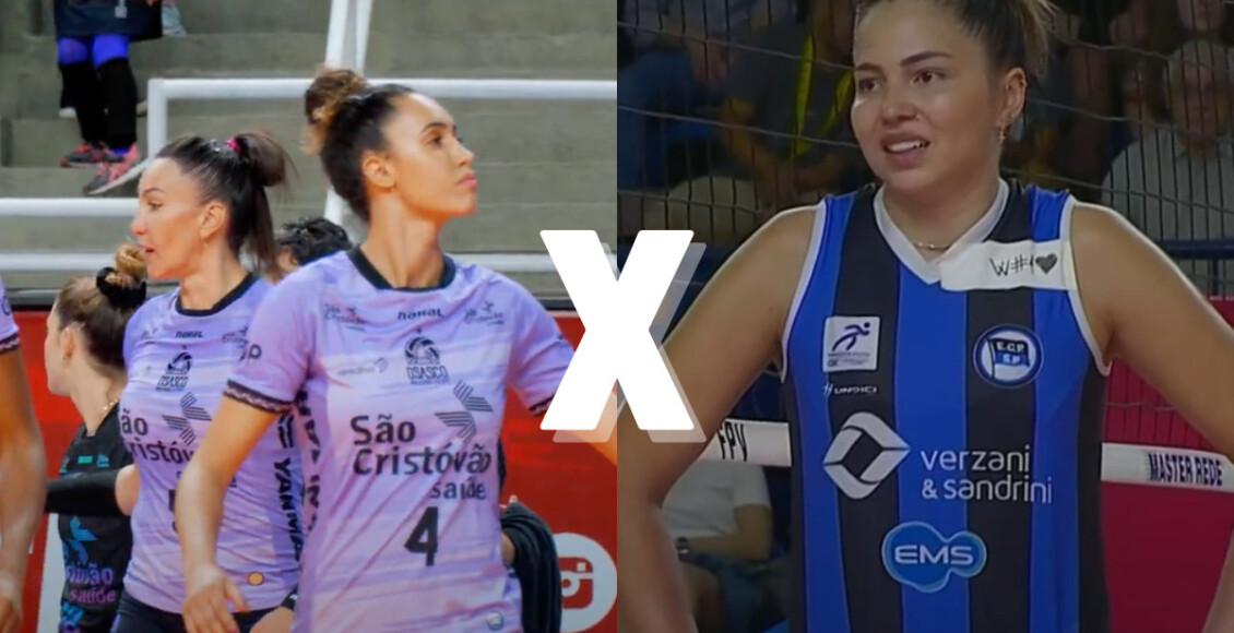 Jogadoras do Osasco e Pinheiros final Paulista vôlei feminino