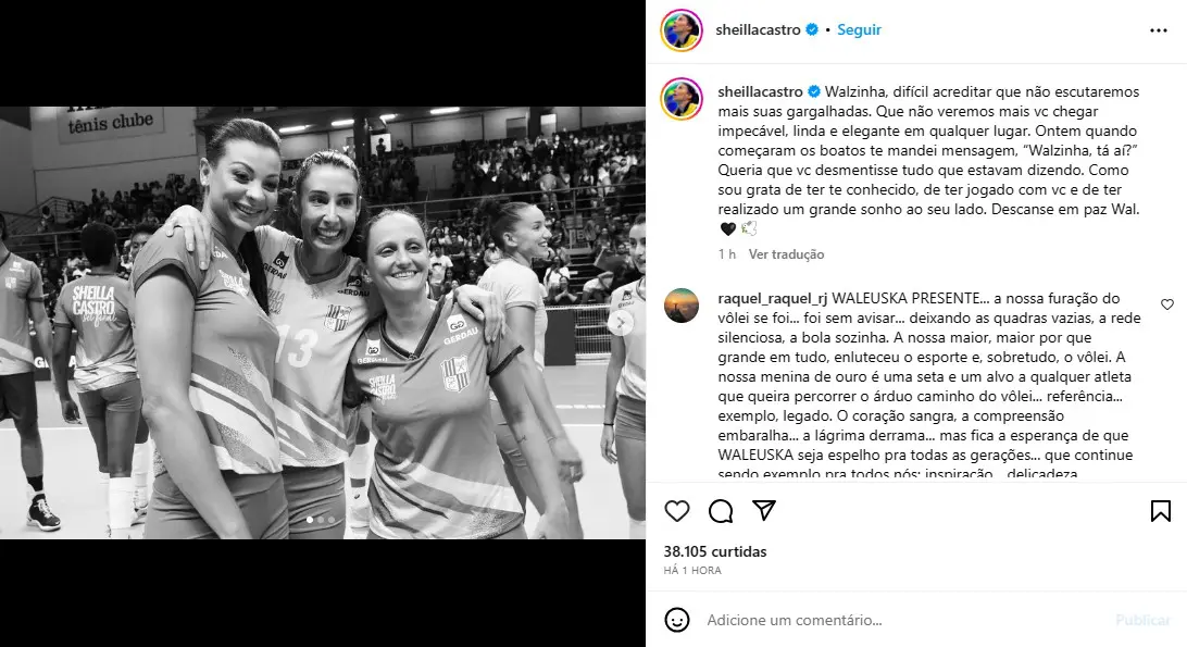 Veja as homenagens de atletas e clubes a Walewska do vôlei