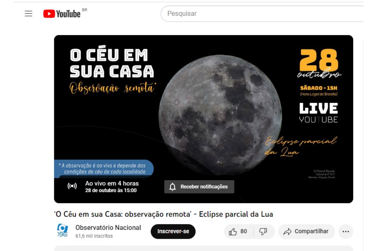 eclipse lunar ao vivo