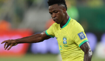 Vinicius Junior no jogo do Brasil