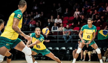 Jogo do Brasil de vôlei masculino contra a Ucrânia