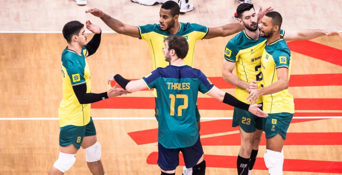 Jogo do Brasil de vôlei masculino contra a Alemanha