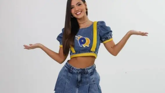 Luana Andrade no Domingo Legal: modelo era assistente de palco