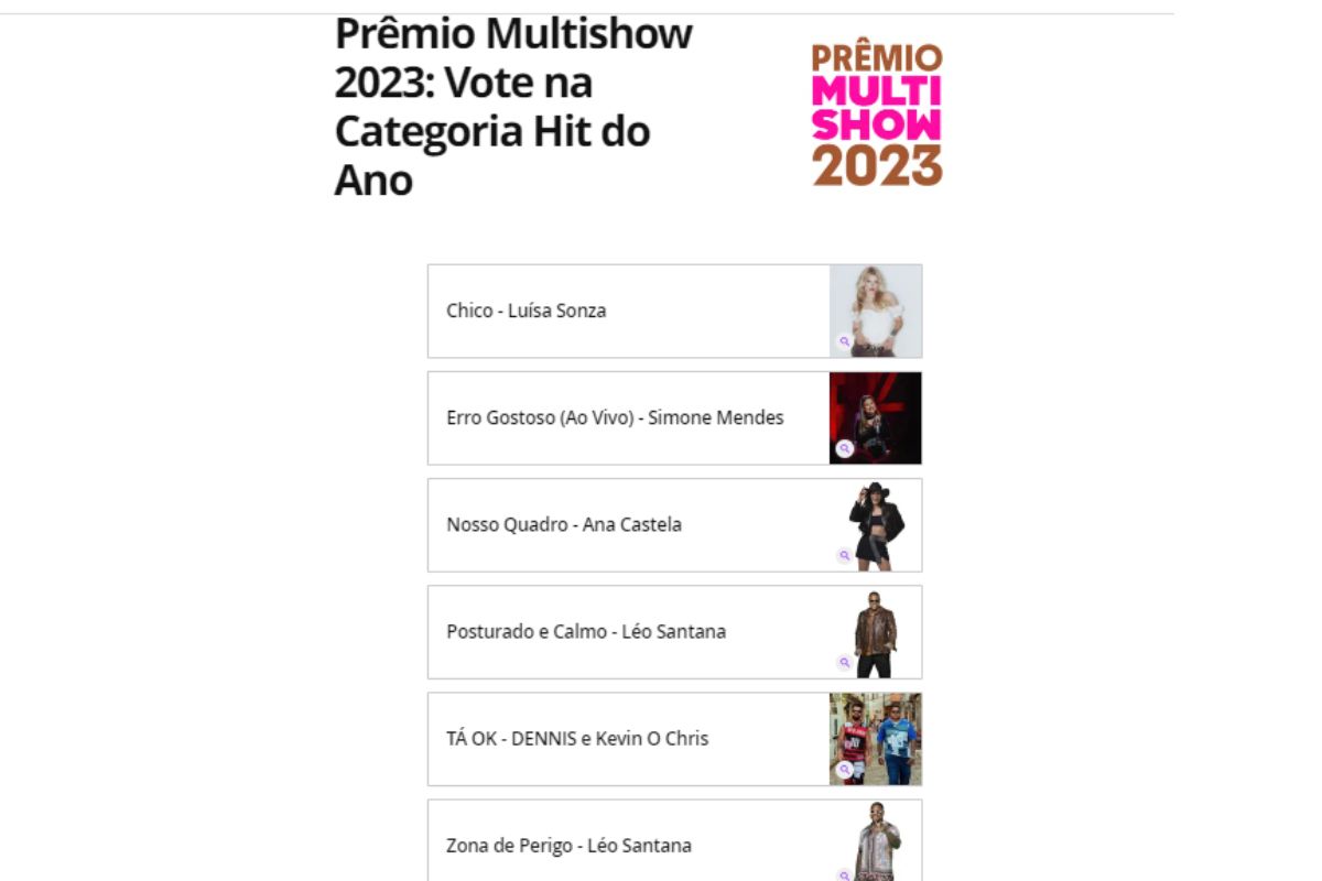 premio multishow votacao