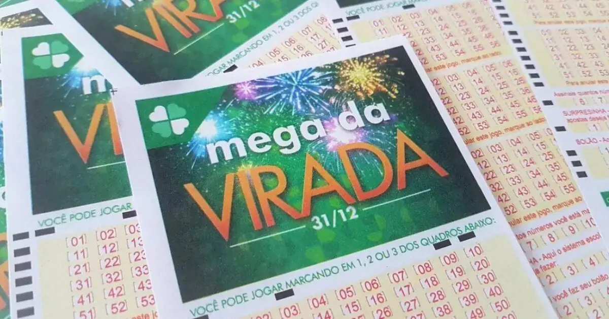 Imagem mostra bilhete da Mega da Virada