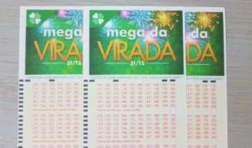 imagem mostra bilhete da mega da virada