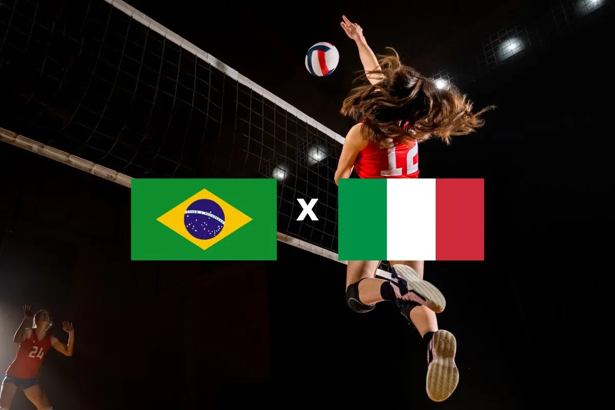 imagem mostra jogo do brasil vôlei feminino