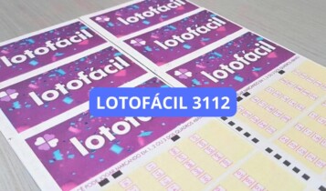 Imagem mostra o resultado da Lotofácil 3112