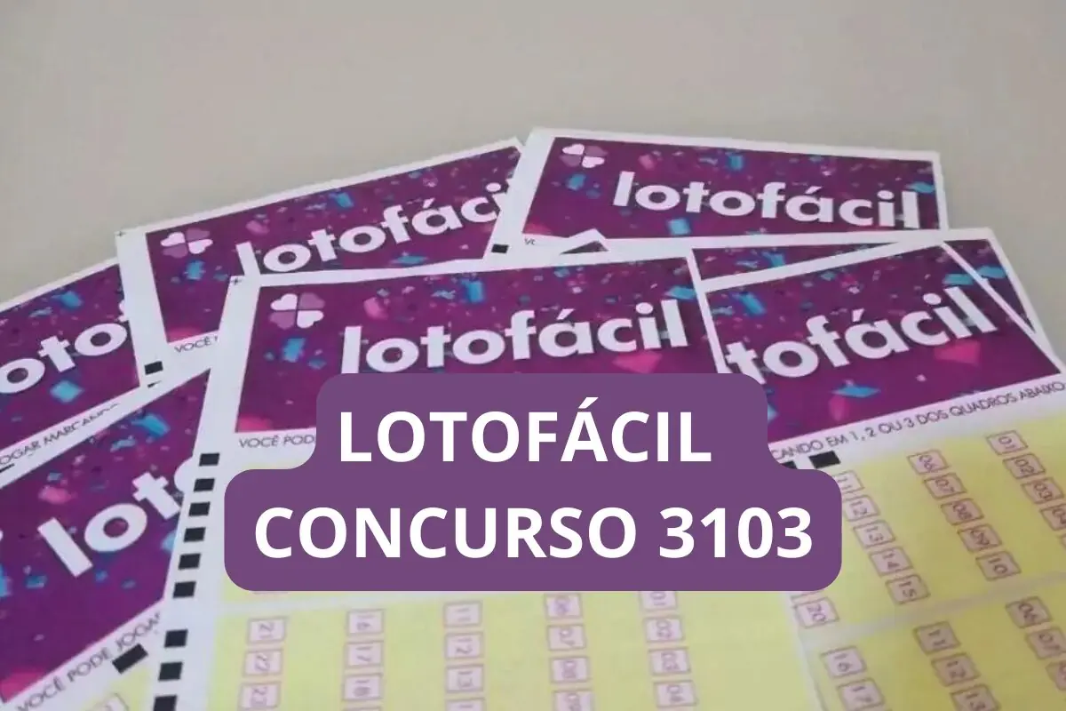 Imagem do resultado da Lotofácil 3103