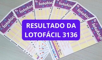 imagem mostra o resultado da Lotofácil