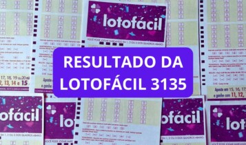Imagem do resultado da Lotofácil 3135
